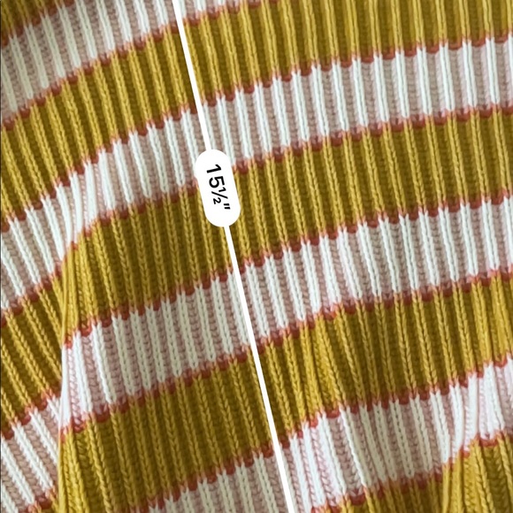 Free people just my stripe yellow cropped sweater - Picture 7 of 7